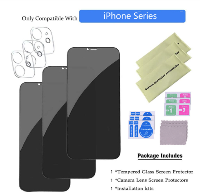 Protection Écran + Caméra iPhone – Verre Trempé Confidentialité