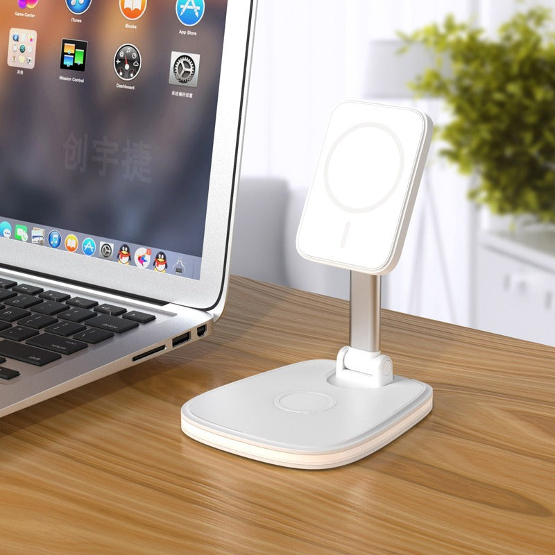 Support Chargeur Sans Fil Pliable Bureau – Compatible iPhone & Huawei
