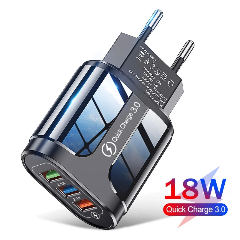 Chargeur Mural Rapide USB Quick Charge 3.0/4.0 – iPhone, Samsung, Huawei
