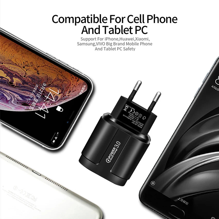 Chargeur Mural Rapide USB Quick Charge 3.0/4.0 – iPhone, Samsung, Huawei